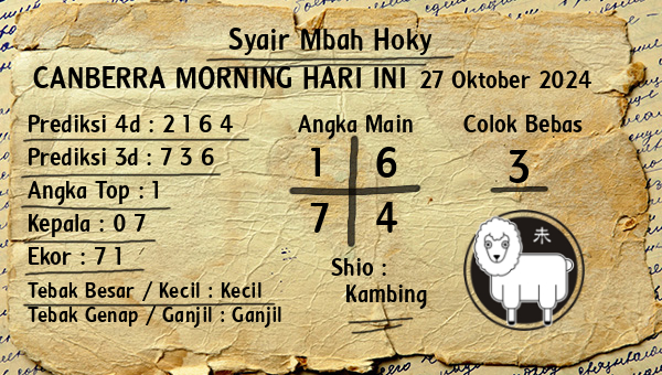 Prediksi Canberra Morning