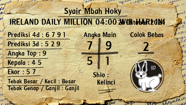 Prediksi Ireland Daily Million 04:00 WIB