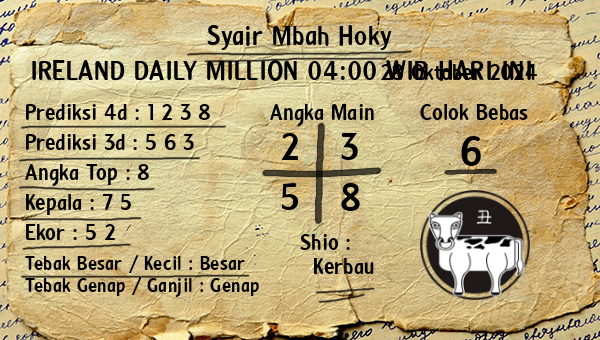 Prediksi Ireland Daily Million 04:00 WIB