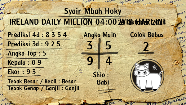 Prediksi Ireland Daily Million 04:00 WIB