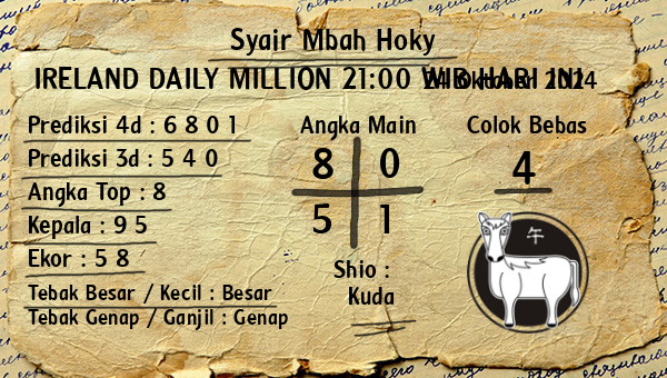 Prediksi Ireland Daily Million 21:00 WIB