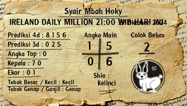 Prediksi Ireland Daily Million 21:00 WIB