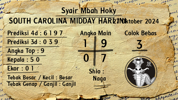 Prediksi South Carolina Midday